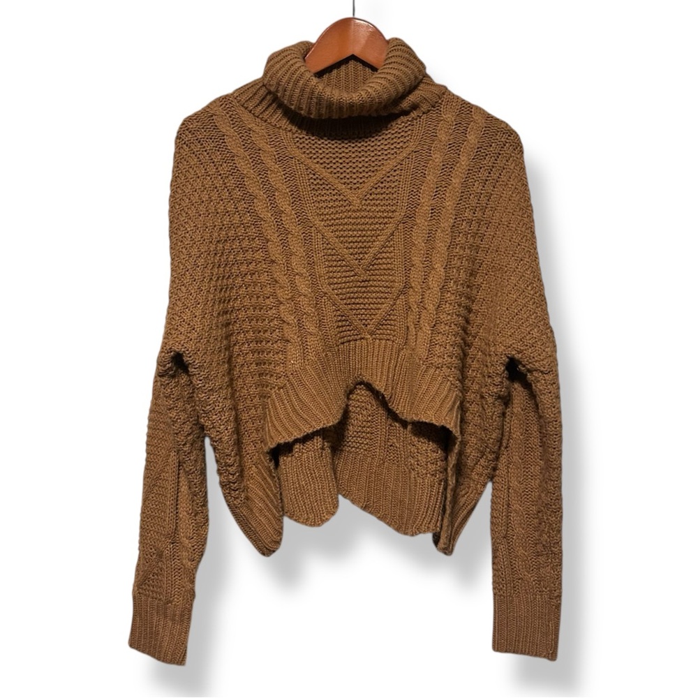 [SHEIN] Cropped Turtleneck Cable Knit Sweater